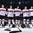 PARIS, FRANCE - MAY 13: Players from team Switzerland stand at attention during their national anthem following a 3-2 overtime win over Canada during preliminary round action at the 2017 IIHF Ice Hockey World Championship. (Photo by Matt Zambonin/HHOF-IIHF Images)
